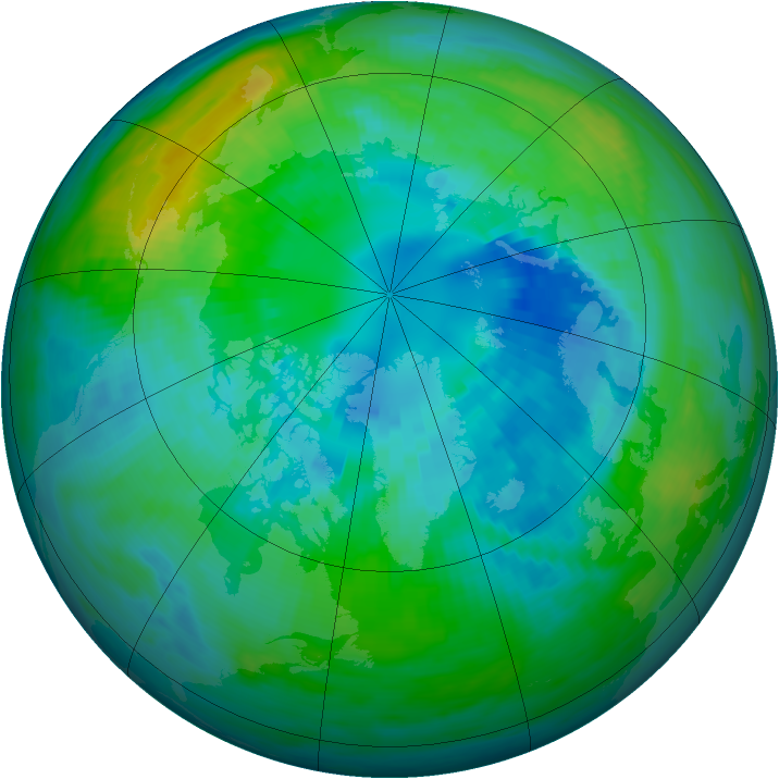 Arctic ozone map for 09 October 1982
